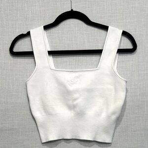 Sandro logo knit crop top